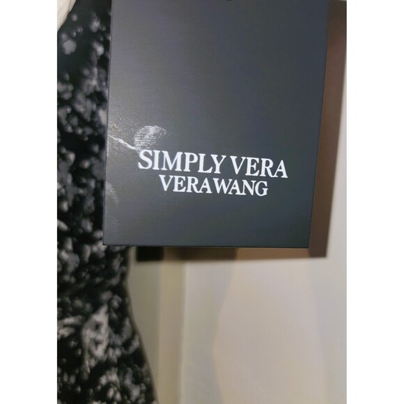 SIMPLY VERA Vera Wang NWT Dress Ruffled Tiered Chiffon Lined Fairy Sz Large Blk - Picture 16 of 16